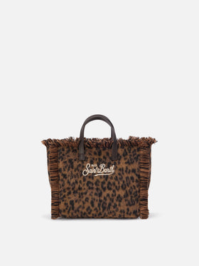 Bolso Mini Vanity de fieltro con estampado de leopardo 