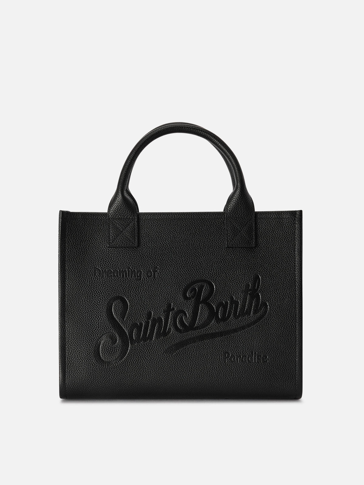 Neceser Vanity Large negro en piel granulada con logo con lettering 