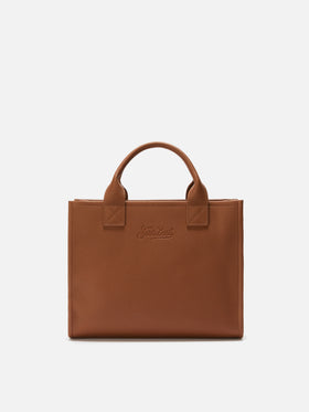 Vanity Bag Large Shoulder Bag in camel hammered leather