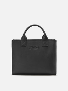 Vanity Bag Large Shoulder Bag in black hammered leather