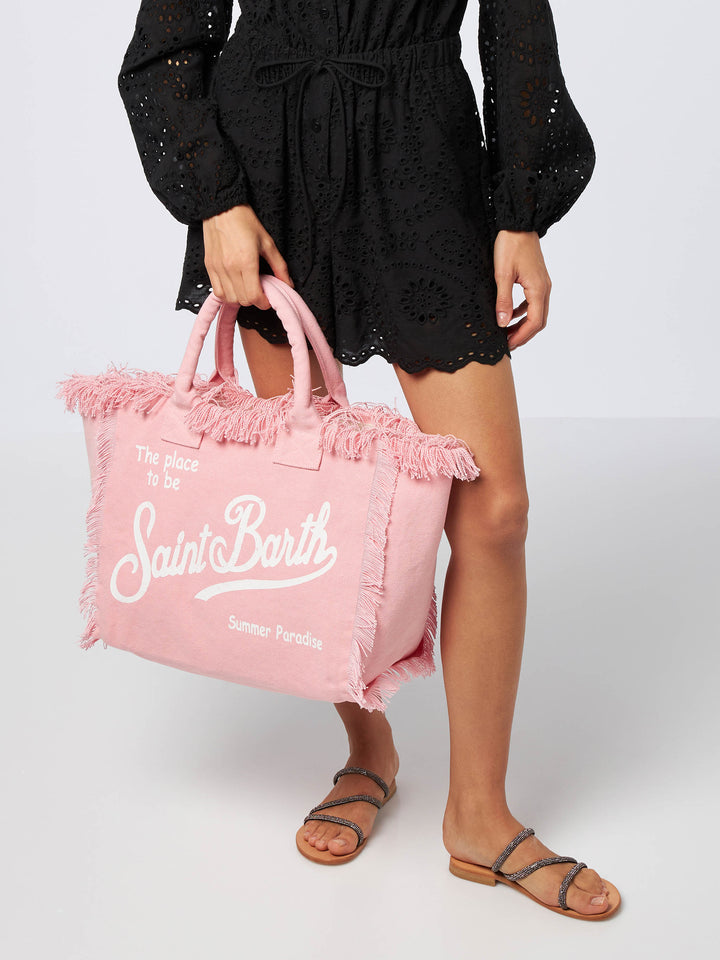 Pink cotton canvas Vanity tote bag - MC2 Saint Barth
