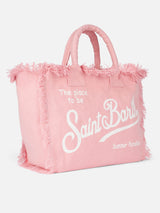 Borsa tote Vanity in tela di cotone rosa