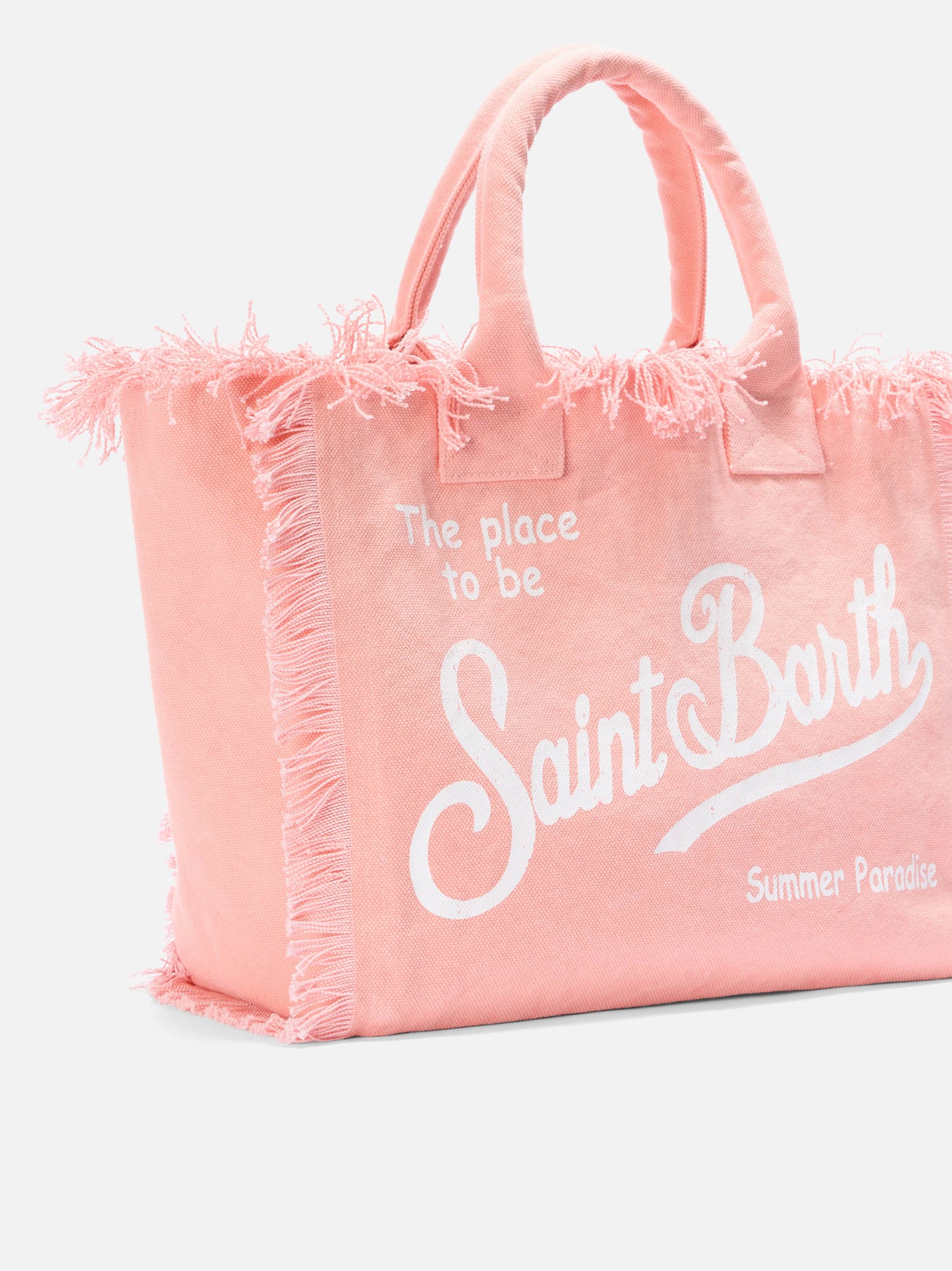 Borsa Vanity regular arancione in canvas con frange