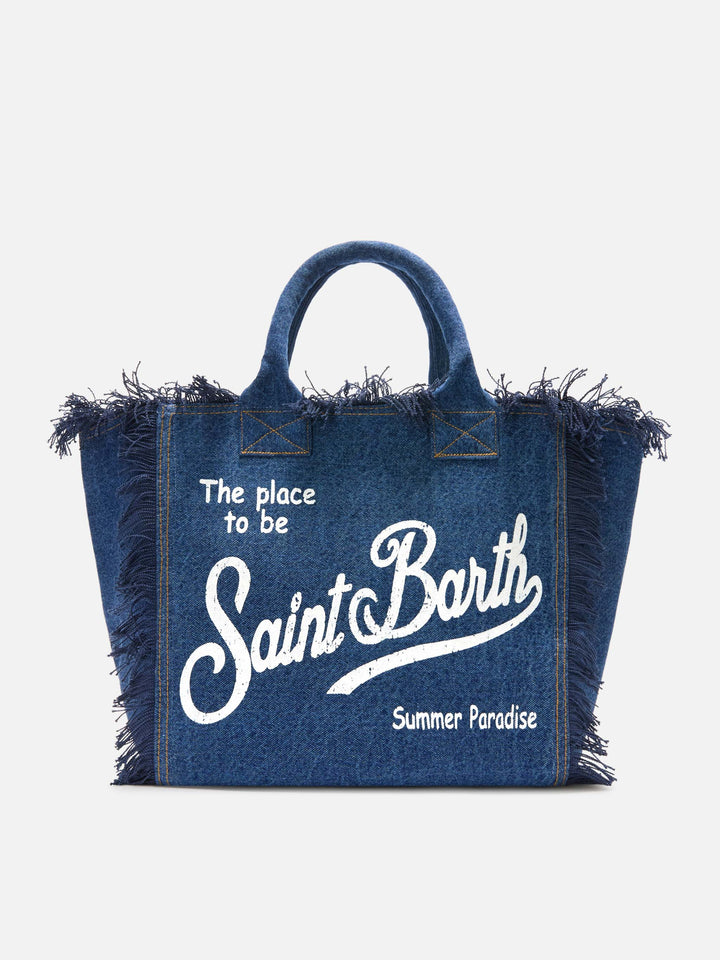 Borsa Vanity regular in denim lavaggio scuro
