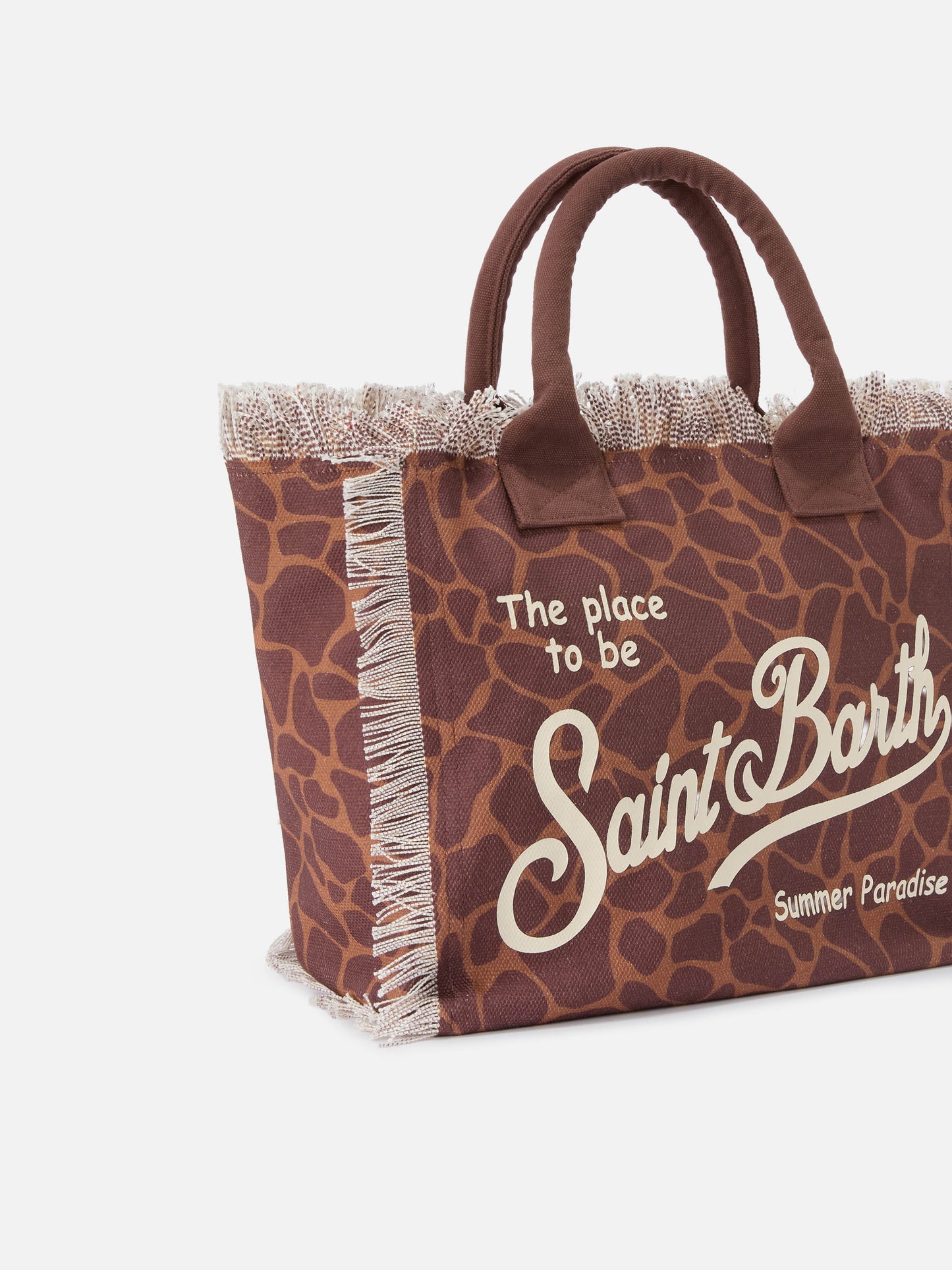 Regular Vanity canvas bag with brown animal print