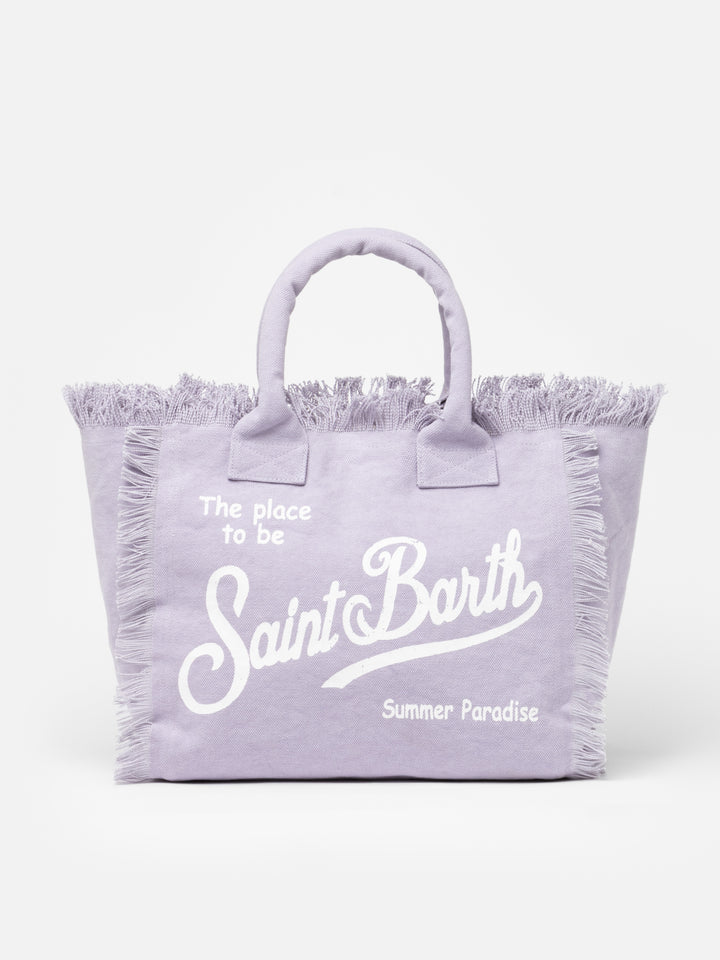 Lilac cotton canvas Vanity tote bag