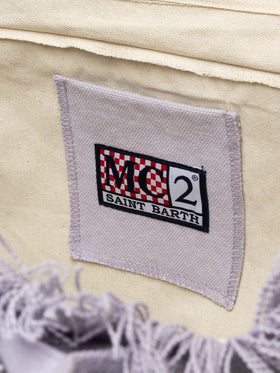 Borsa tote Vanity in tela di cotone lilla