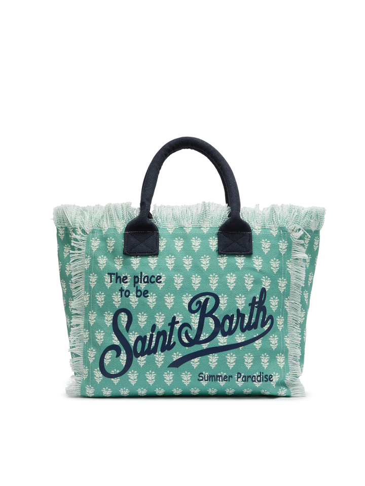 Cotton canvas Vanity tote bag with flower print
