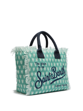 Borsa a spalla Vanity in canvas di cotone con stampa floreale