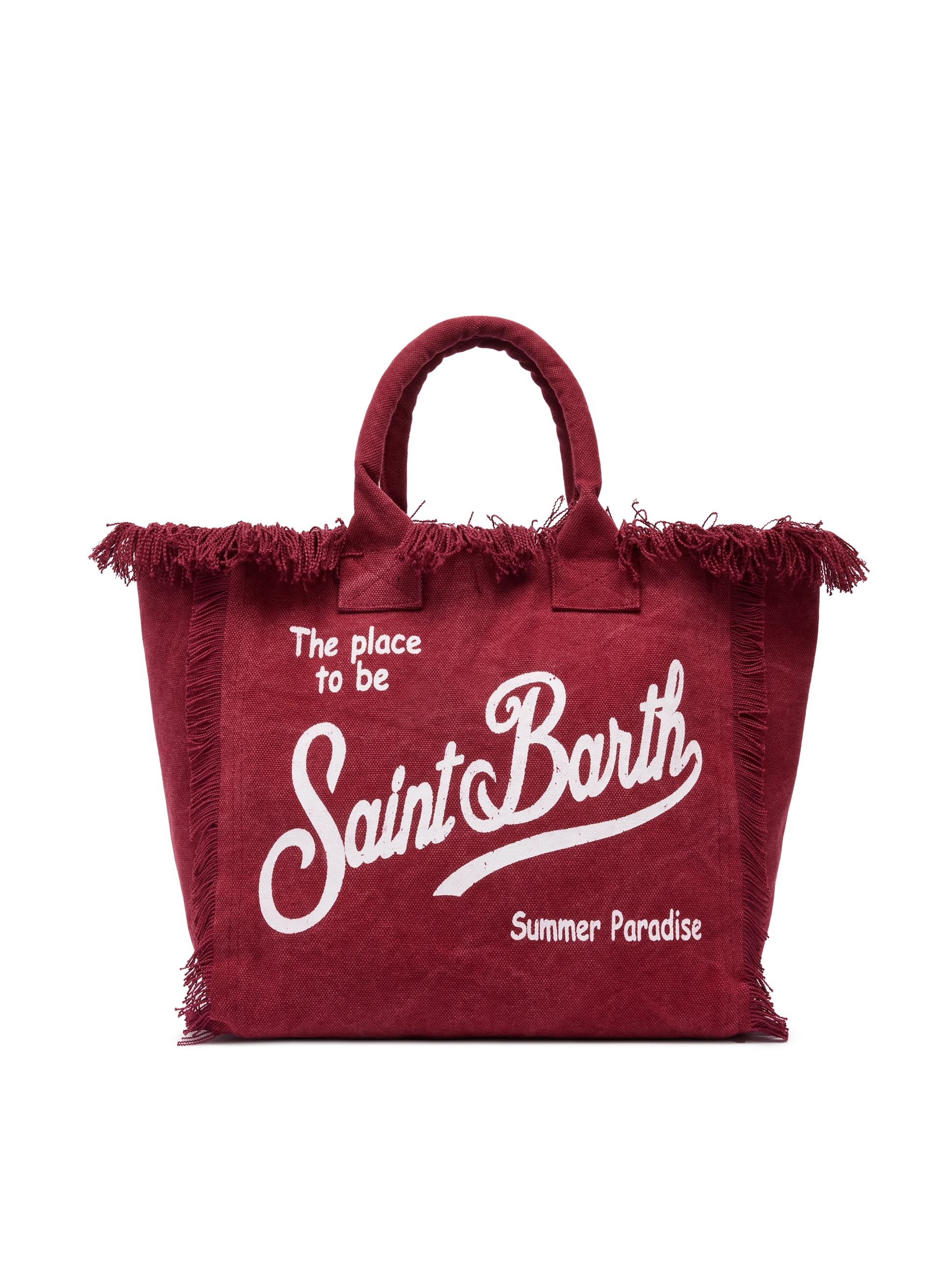 Burgundy cotton canvas Vanity tote bag - MC2 Saint Barth