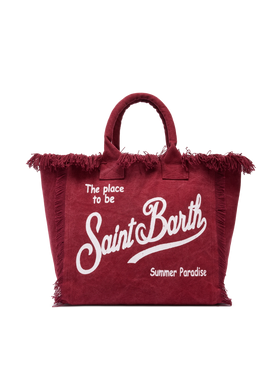 Burgundy cotton canvas Vanity tote bag - MC2 Saint Barth