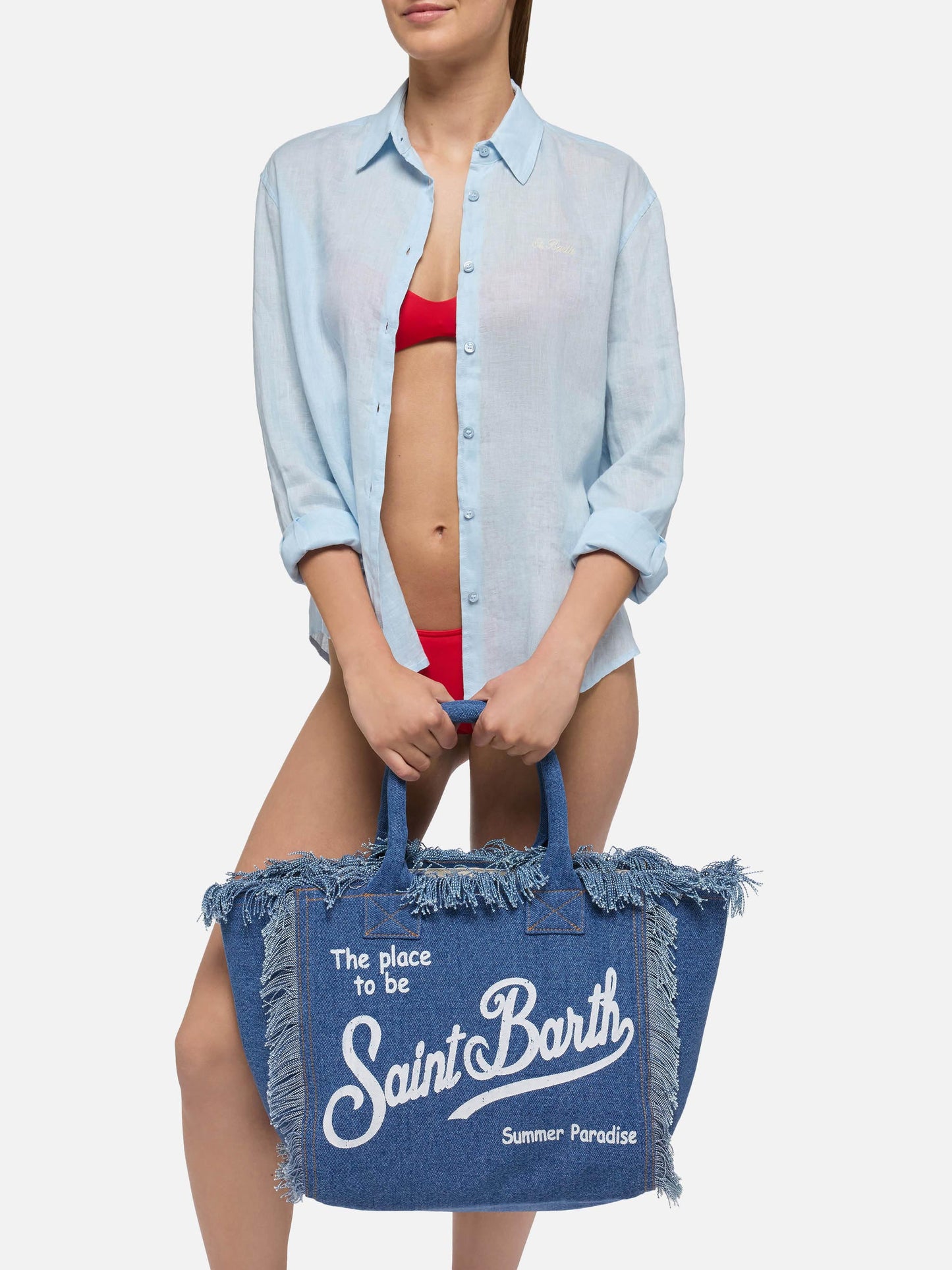 Denim fabric Vanity tote bag