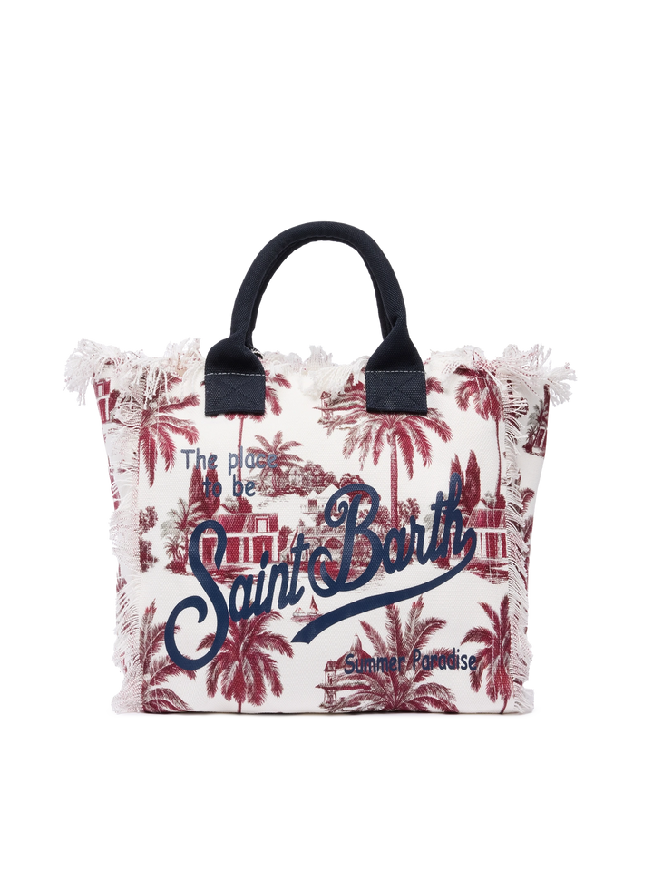 Borsa a spalla Vanity in canvas di cotone con stampa toile de jouy | AI CO-CREATED DESIGN BY RICKDICK - POWERED BY RED-EYE