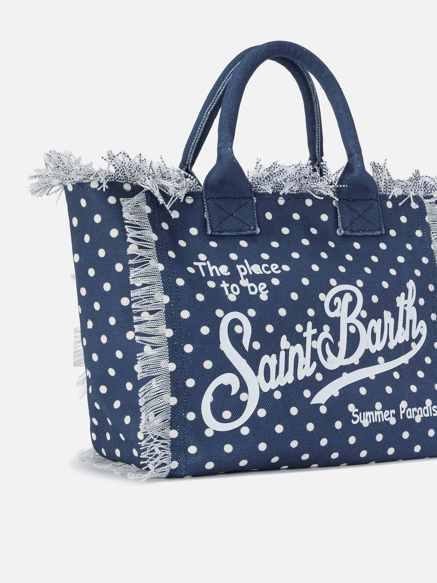 Vanity regular canvas bag with polka dot print