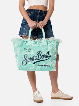 Vanity-Einkaufstasche aus Baumwollcanvas mit Paisley-Print