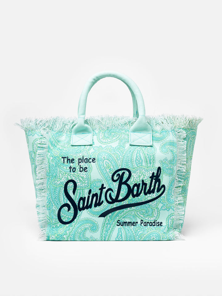 Vanity-Einkaufstasche aus Baumwollcanvas mit Paisley-Print