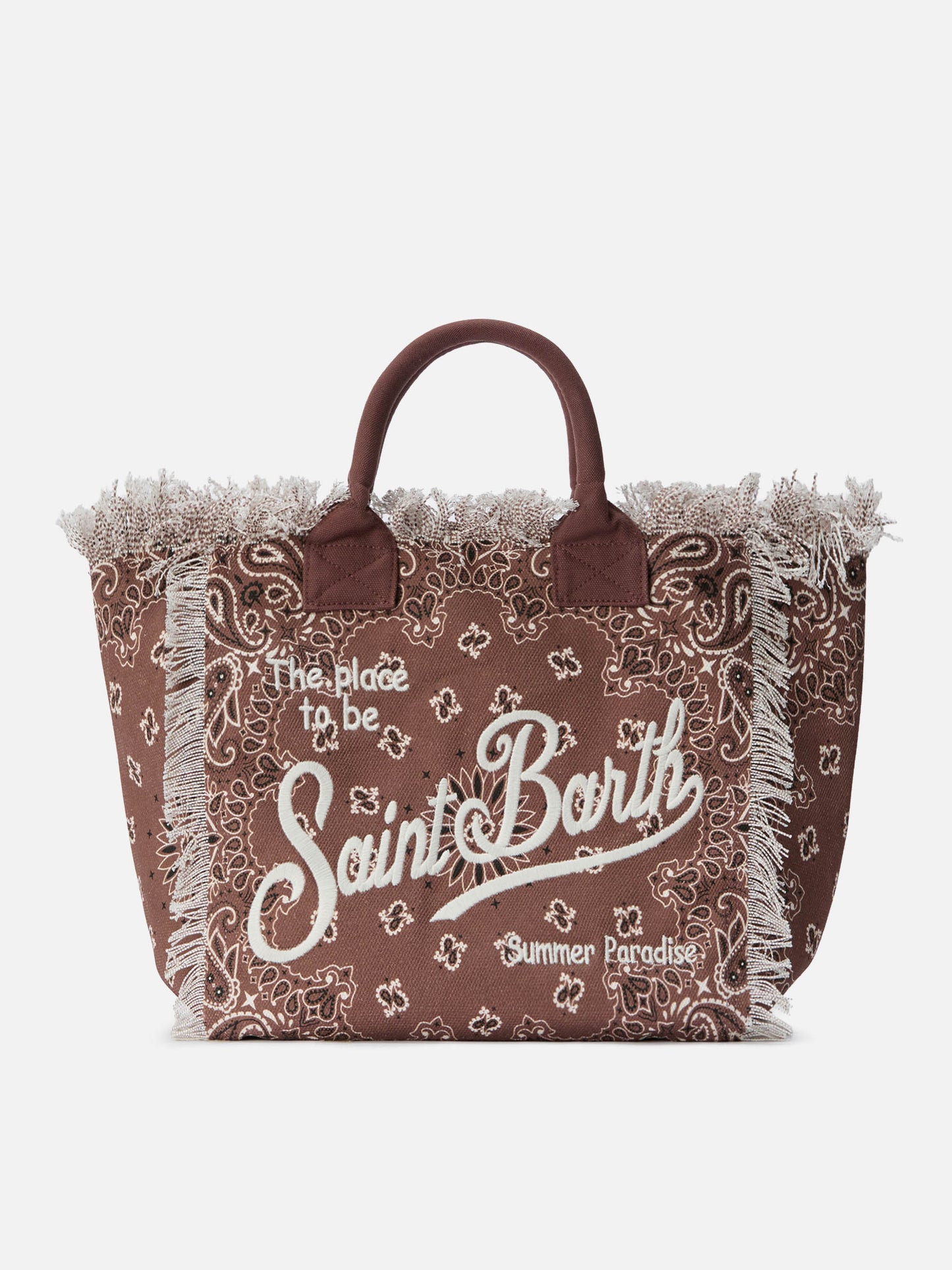 Borsa Vanity regular in canvas marrone con stampa bandana