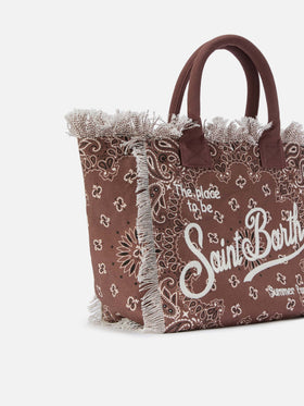 Borsa Vanity regular in canvas marrone con stampa bandana