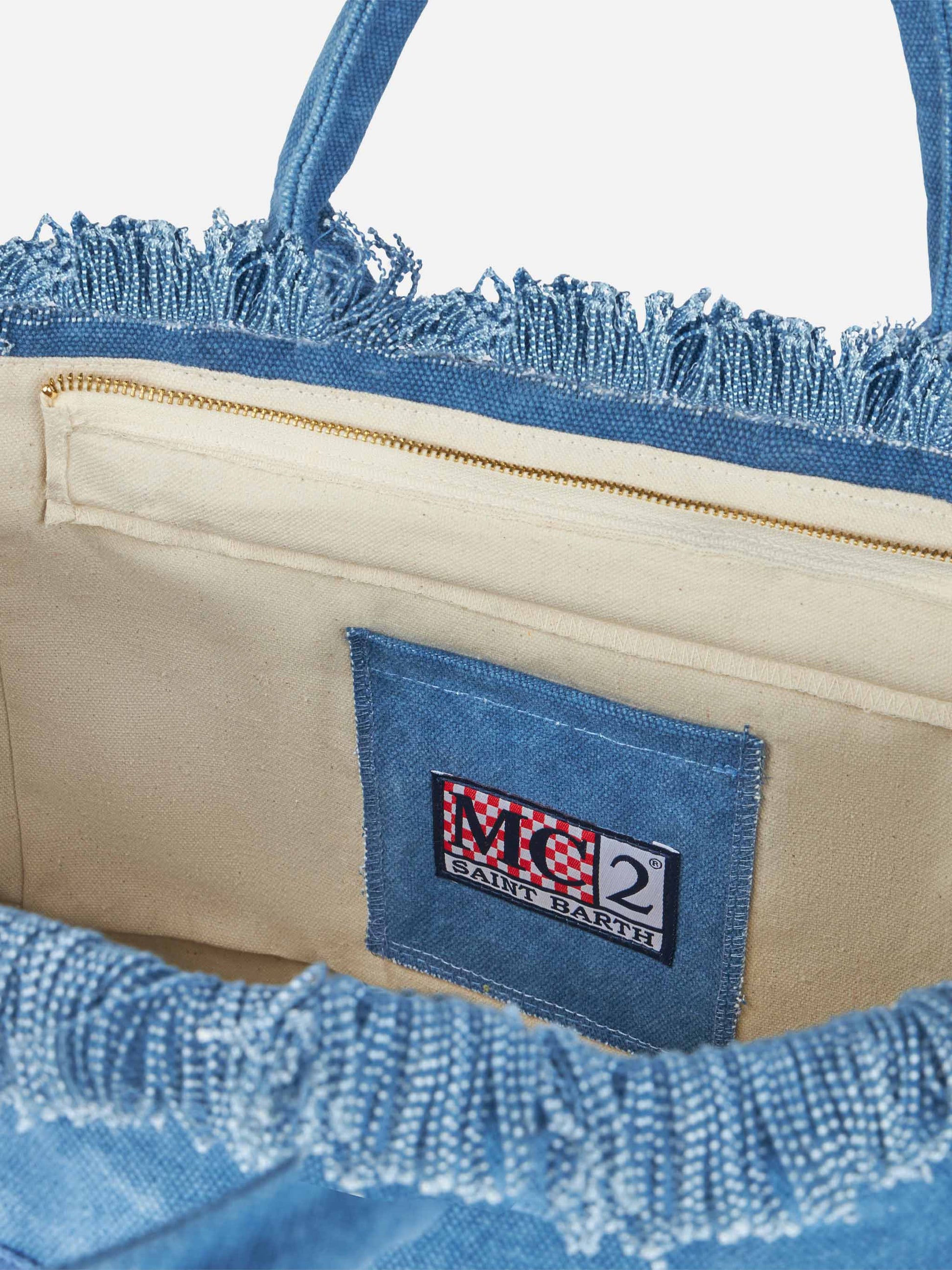 Cotton canvas Vanity tote bag with St. Barth patch logo - MC2 Saint Barth