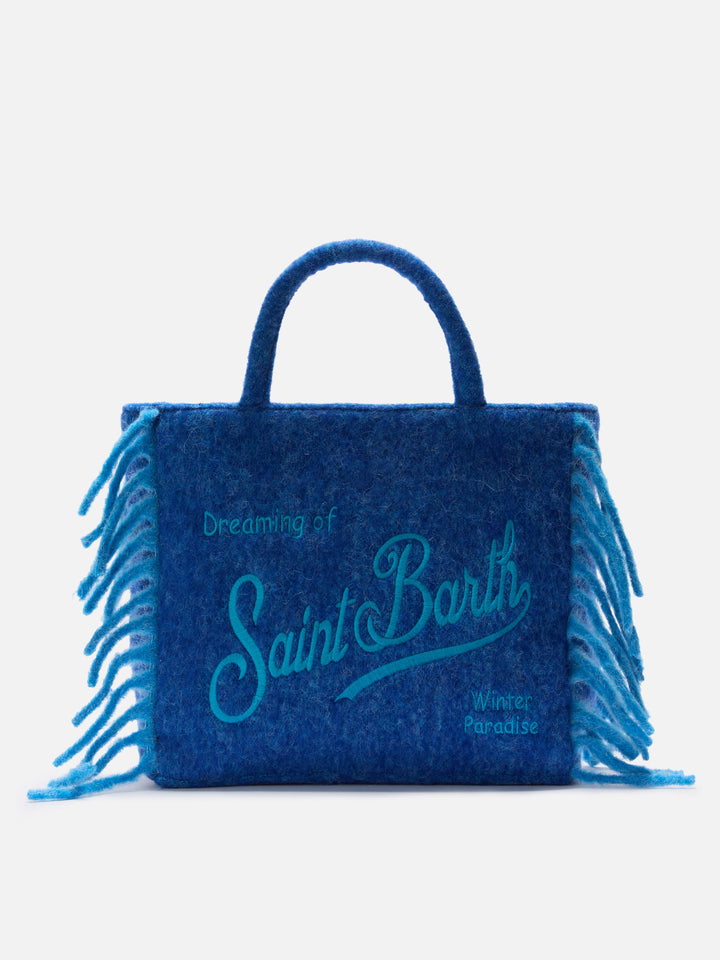 Borsa a spalla Vanity Blanket con frange laterali