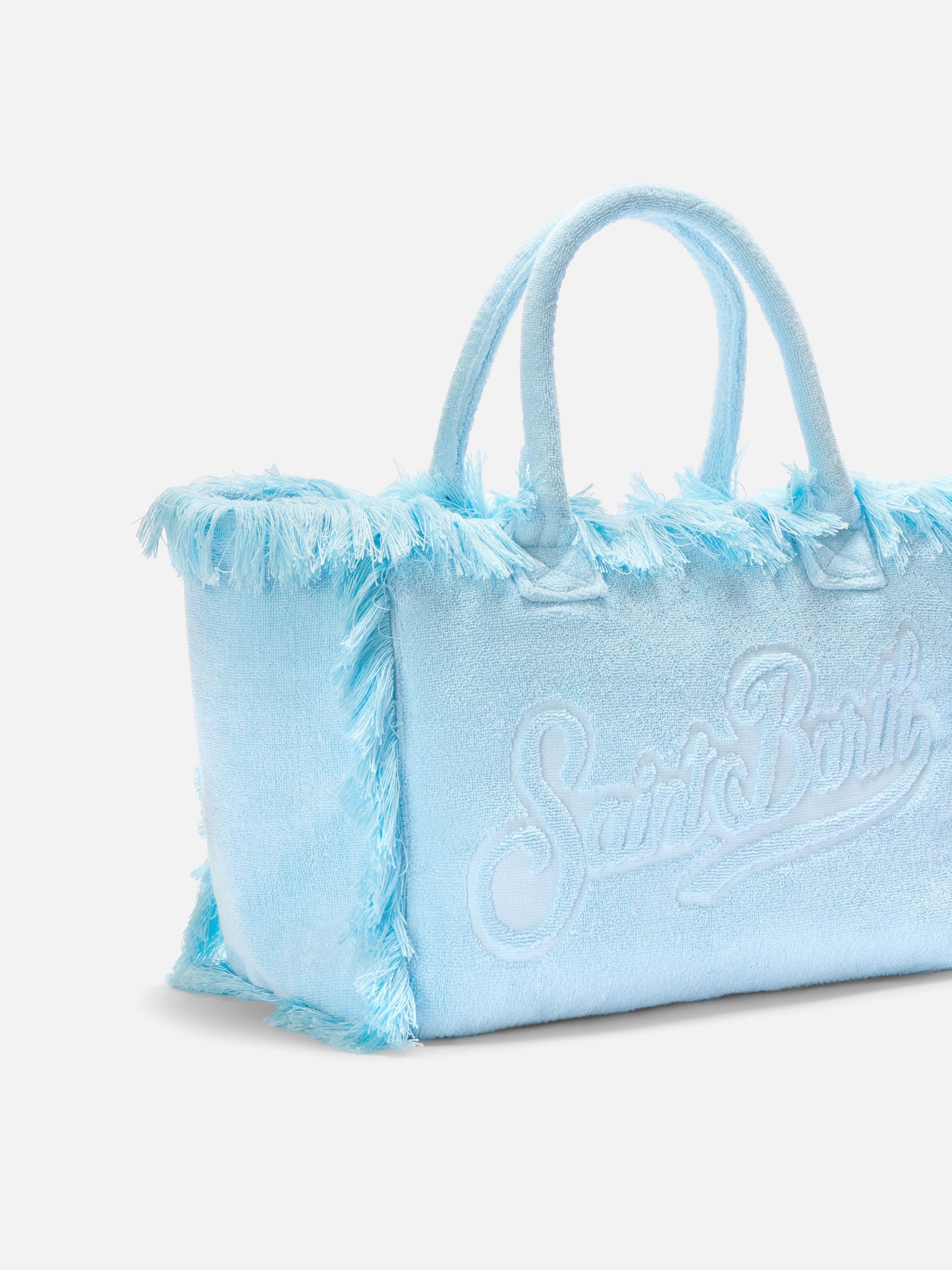 Light blue solid color terry effect Vanity regular bag