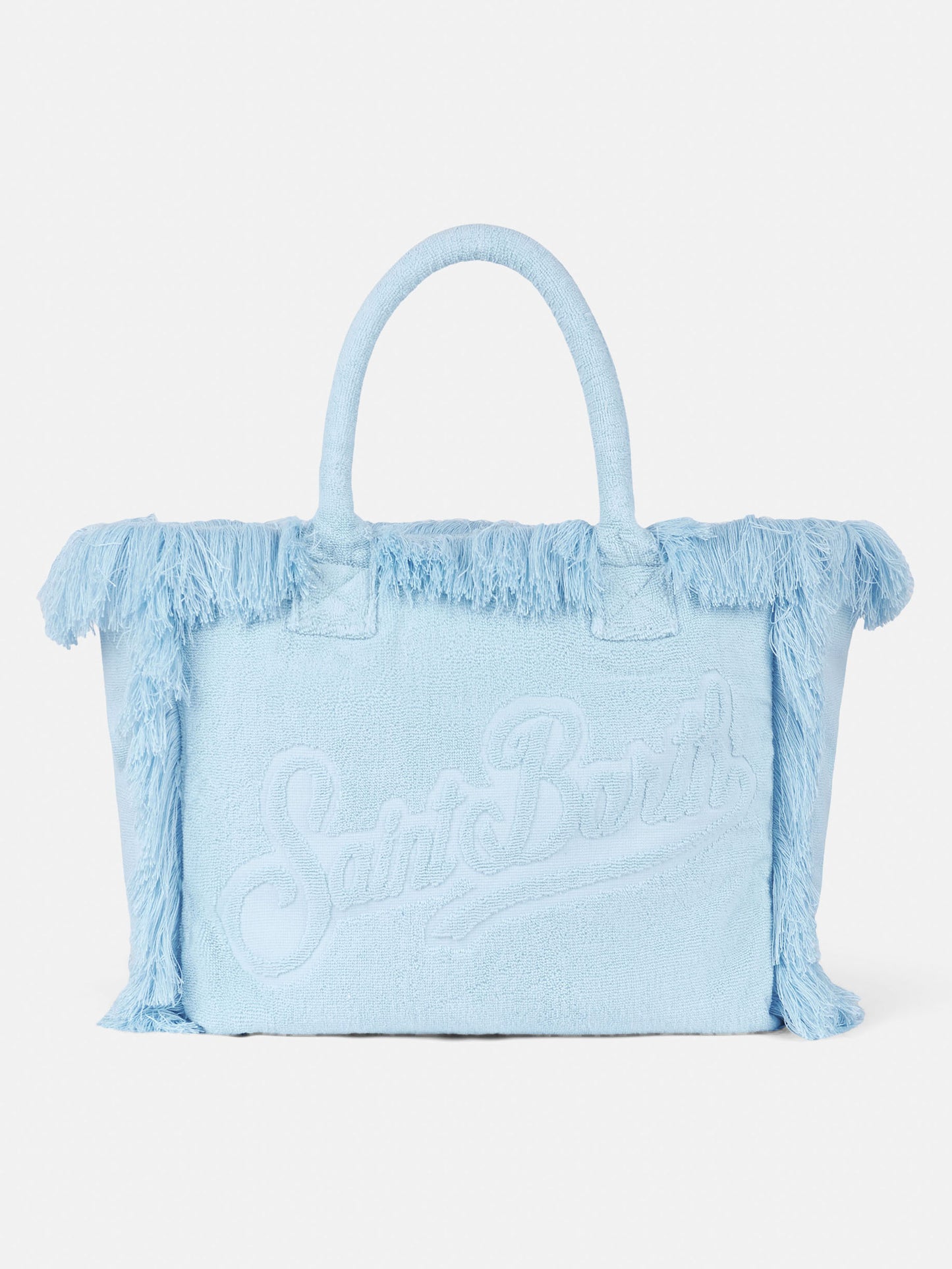 Hellblaue Einkaufstasche Vanity Terry mit geprägtem Logo