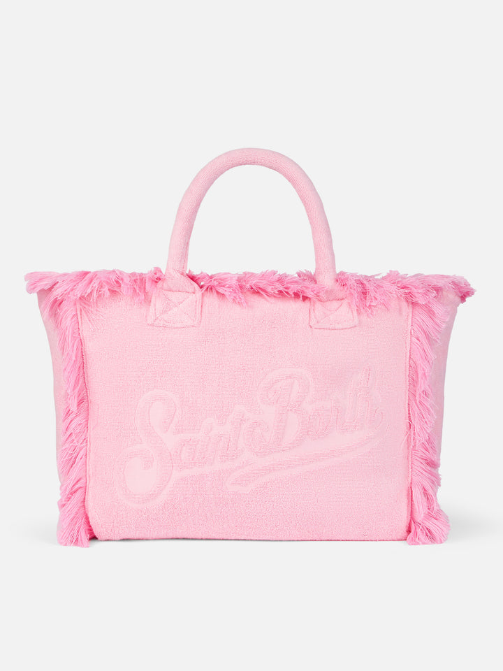 Vanity Terry pink tote bag with embossed logo - MC2 Saint Barth