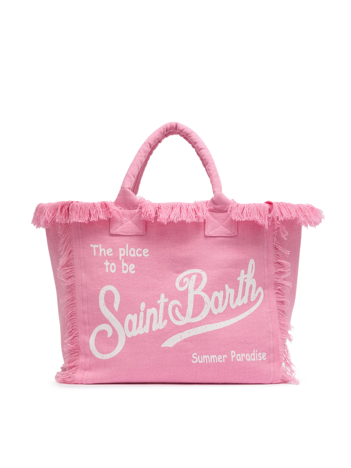 Vanity pink linen shoulder bag