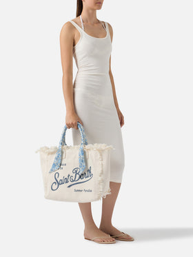 Borsa Vanity regular in canvas bianca con twill removibile