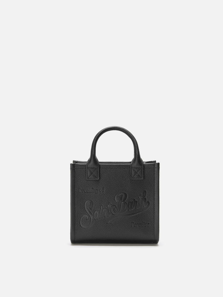 Vanity Bag Mini Shoulder Bag in black hammered leather