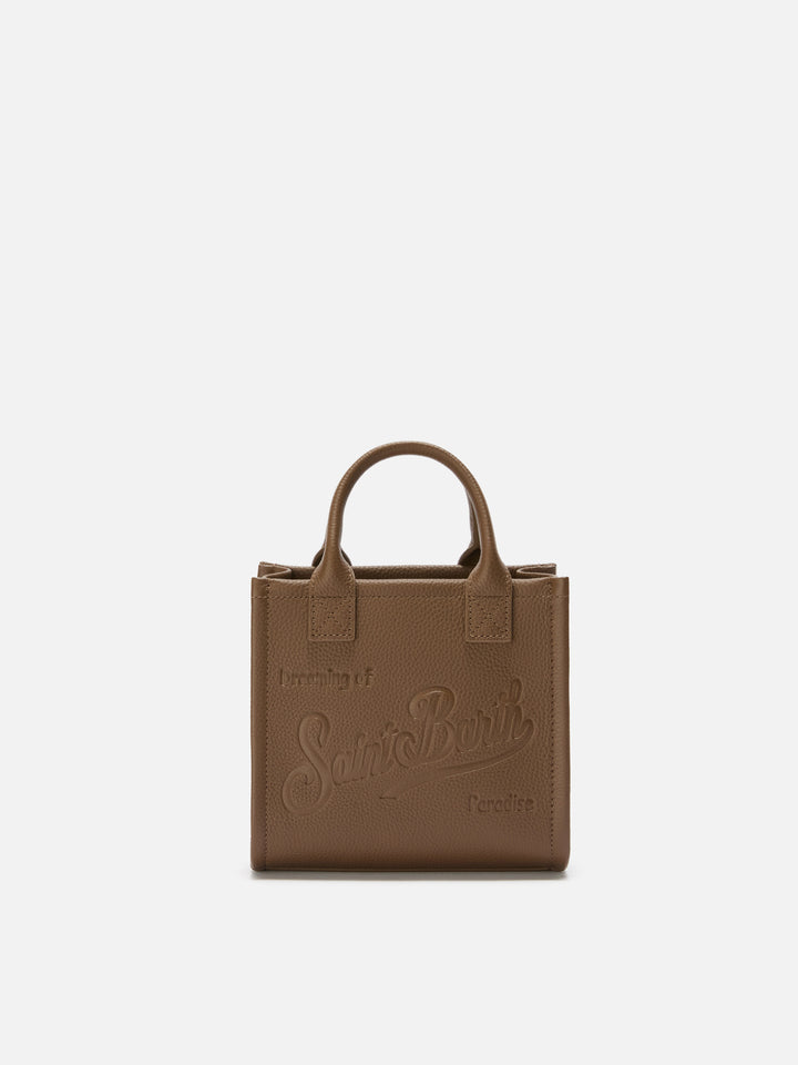 Vanity Bag Mini Shoulder Bag in brown hammered leather