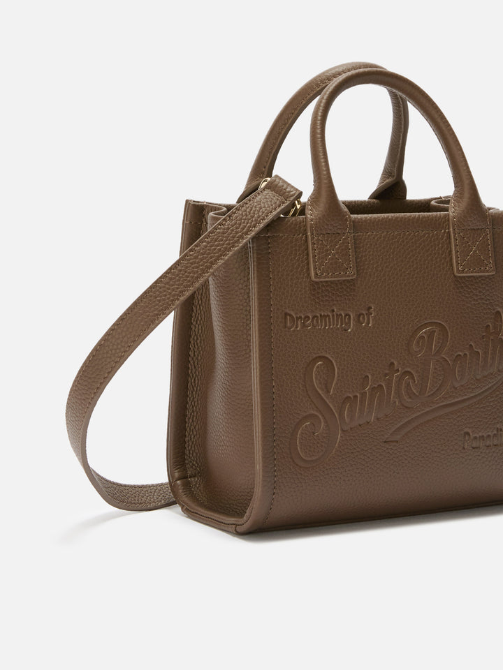 Vanity Bag Mini Shoulder Bag in brown hammered leather