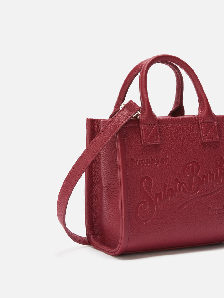 Vanity Bag Mini Shoulder Bag in burgundy hammered leather