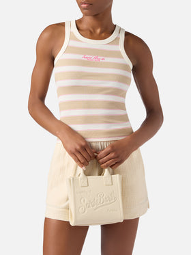 Ivory pebbled leather Vanity mini bag