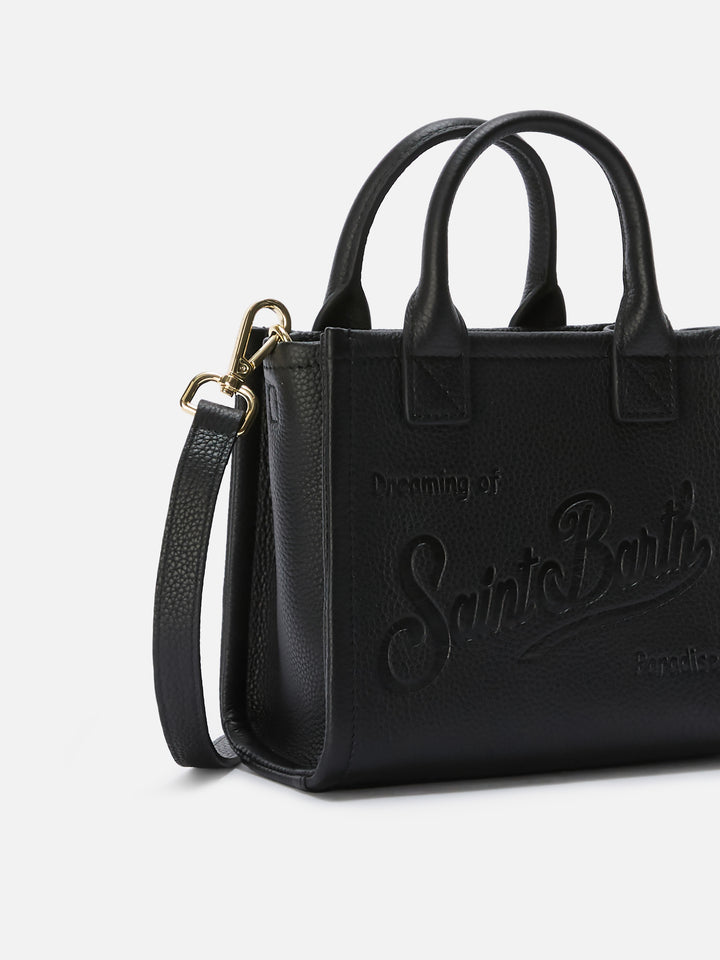 Black pebbled leather Vanity mini bag