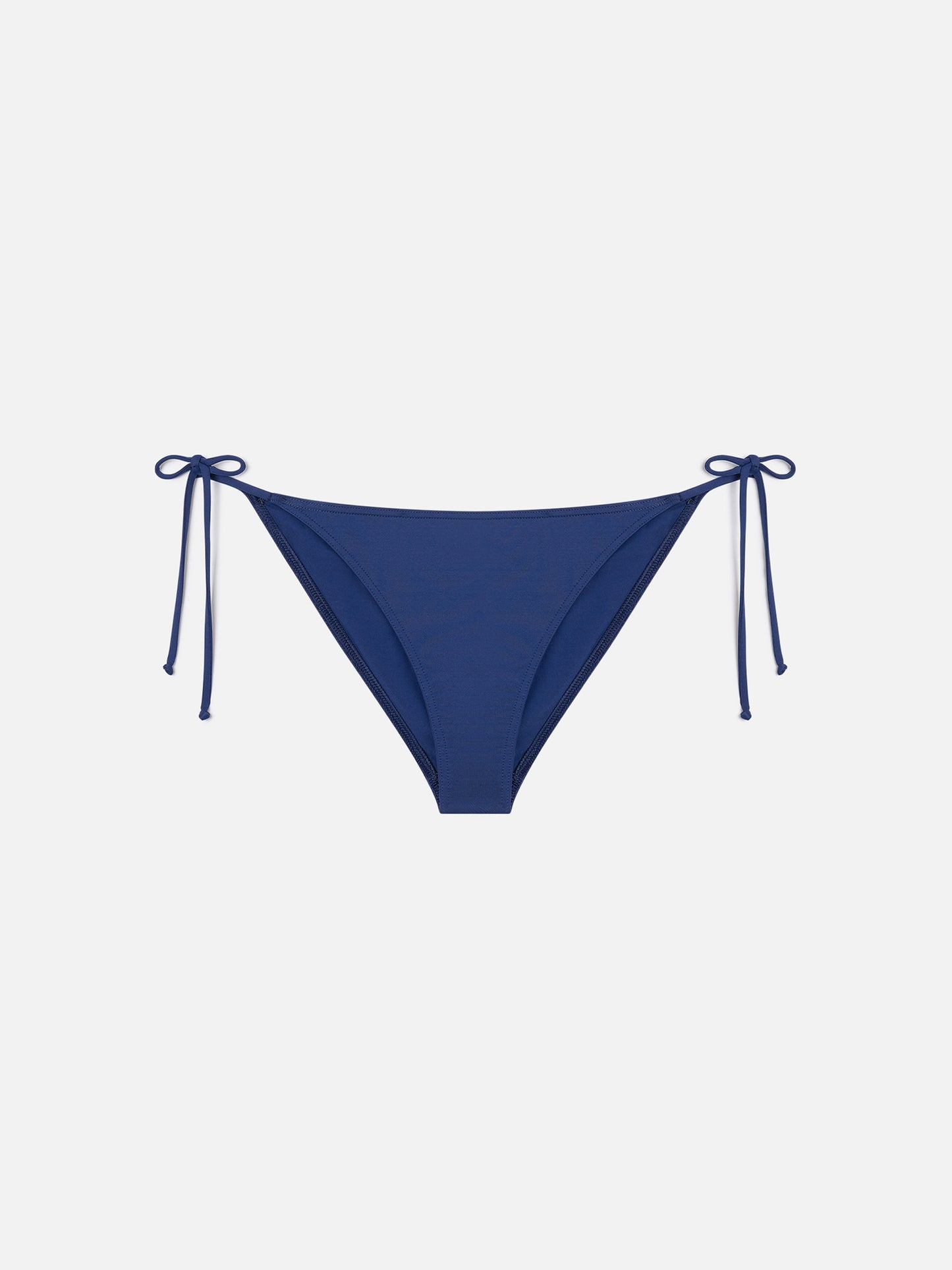 Virgo with side ties bikini bottoms in solid blue navy