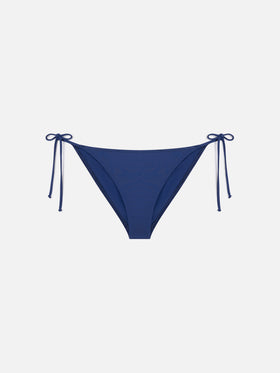 Virgo with side ties bikini bottoms in solid blue navy