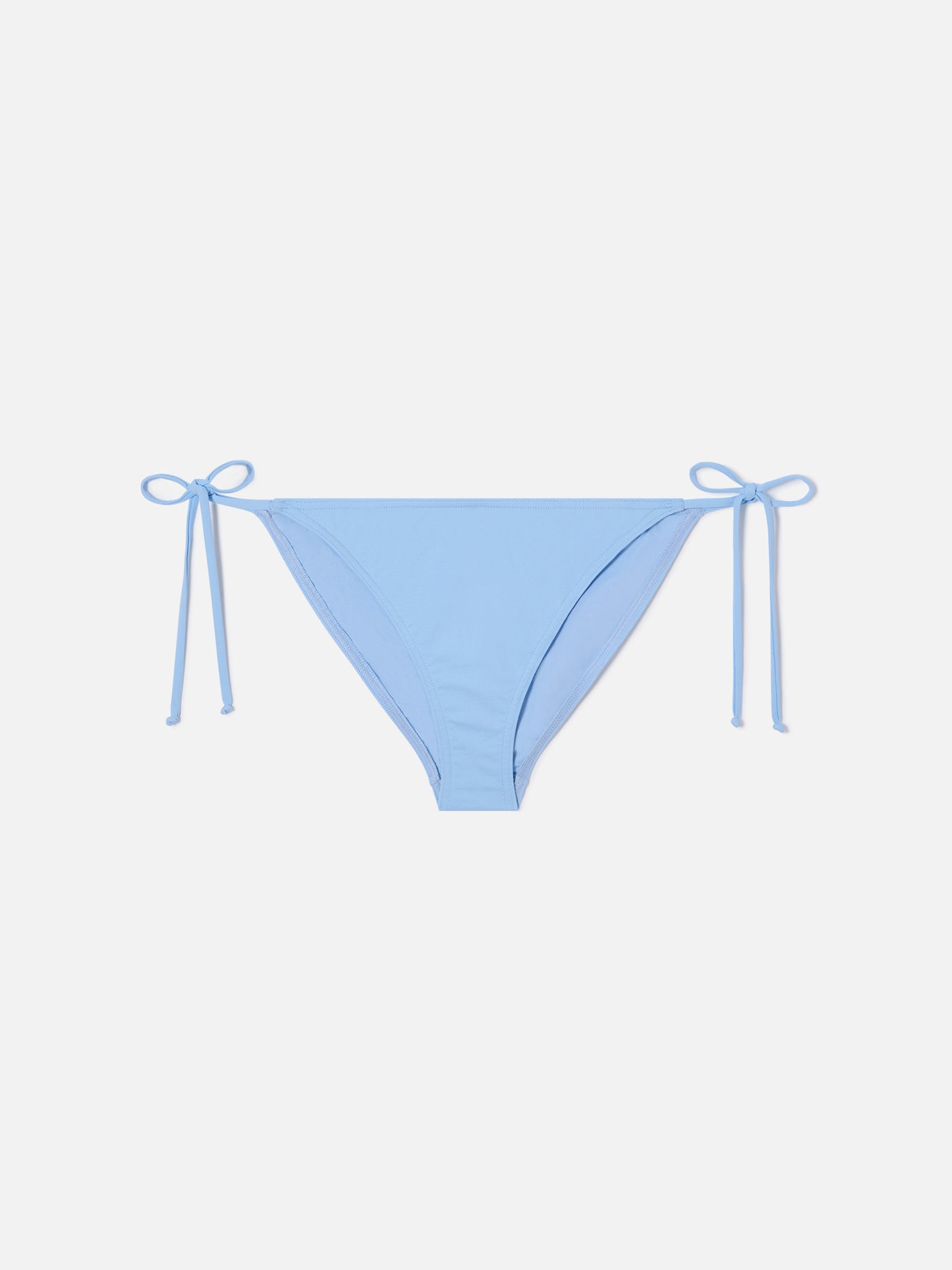 Bas de bikini Virgo à liens latéraux en bleu clair uni 