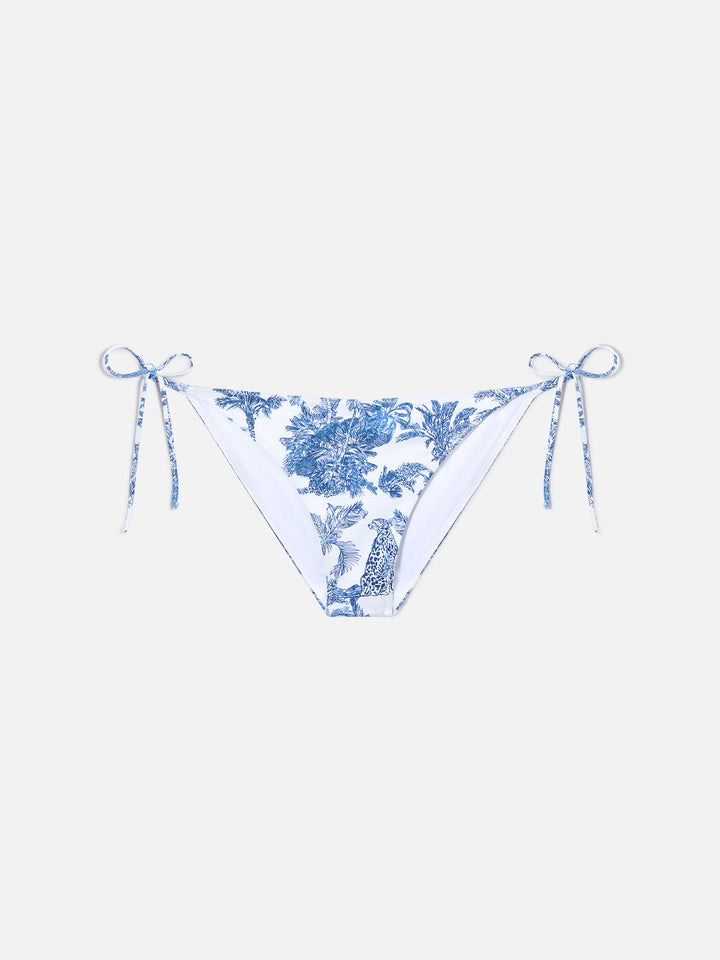 Bikini Leah Virgo con stampa toile de jouy azzurra