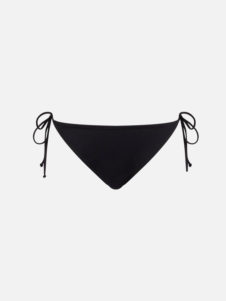 Bikini a fascia da donna nero con strass
