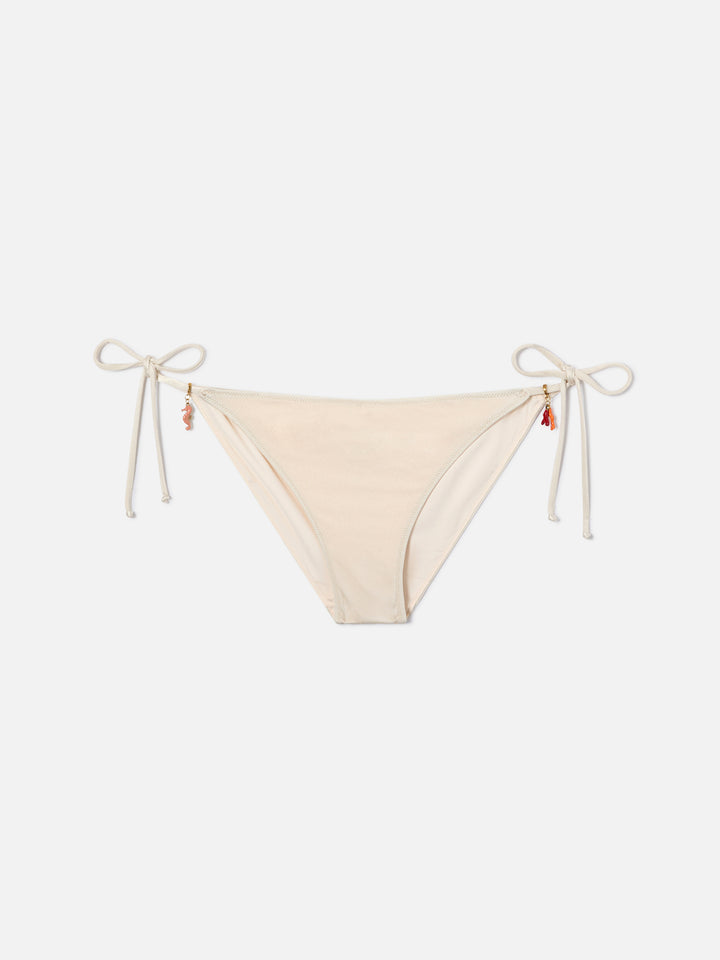 Bikini Leah Virgo glossy finish beige con charms