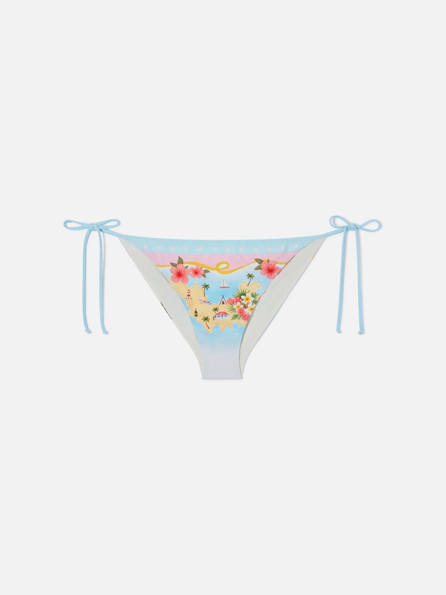 Bas de bikini classique Virgo avec imprimé carte de St. Barth 