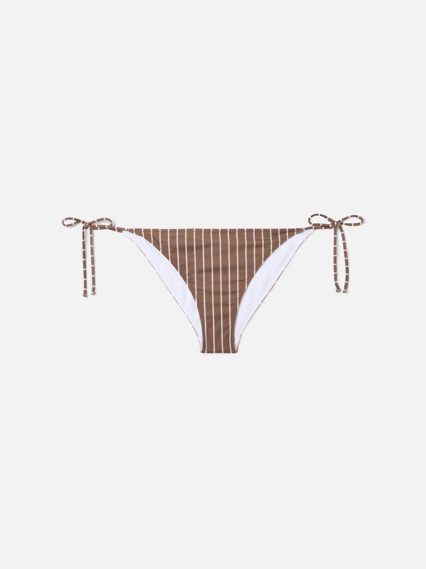Virgo classic bikini bottoms in stretch fabric with brown striped print