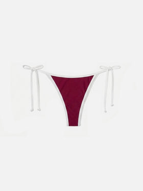 Slip mare Virgo String classico bordeaux con bordo a contrasto