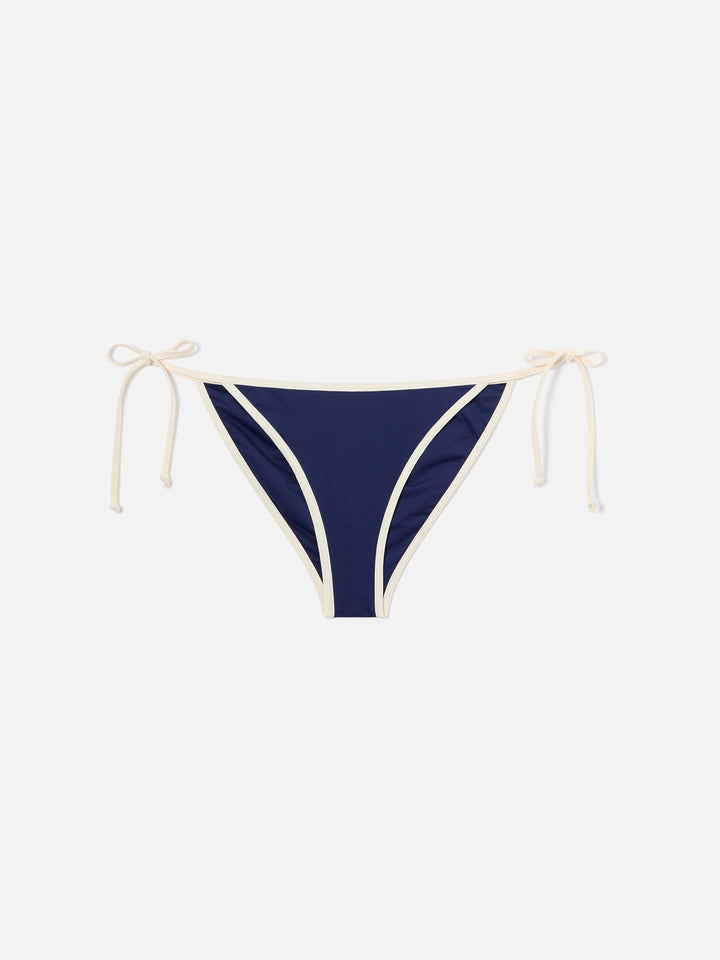 Leah Virgo String blue contrast trim bikini