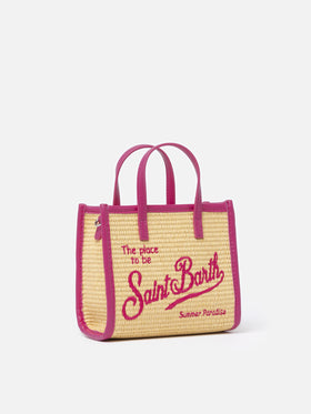 Beige Mini Vivian Straw handbag