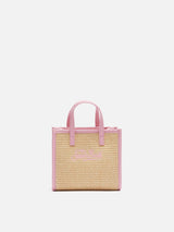 Beige Vivian Mini Straw handbag