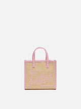 Beige Vivian Mini Straw handbag