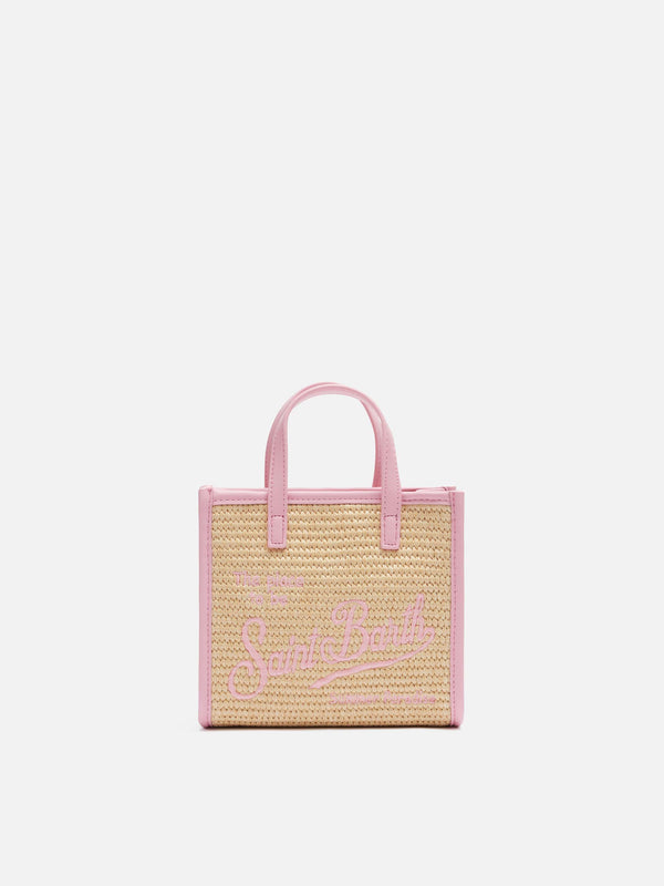 Beige Vivian Mini Straw handbag