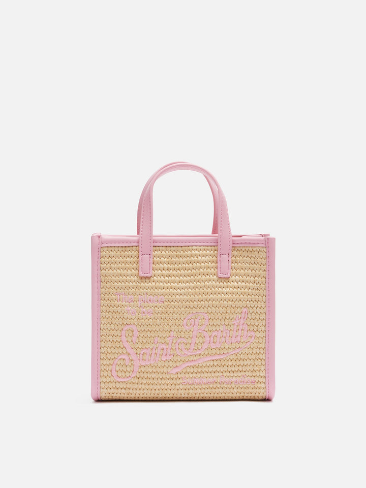 Borsa a mano Vivian Mini beige effetto paglia